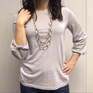 Banana Republic Grey 3/4 Sleeve Top M